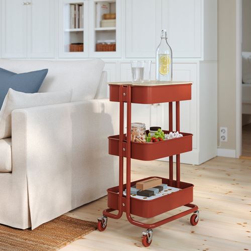IKEA - RASKOG/NORRAVA, trolley, red-brown, 35x45x77 cm