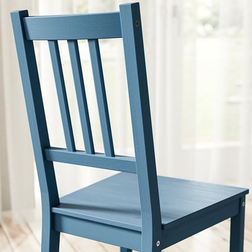 IKEA - PINNTORP, ahşap sandalye, çam-mavi