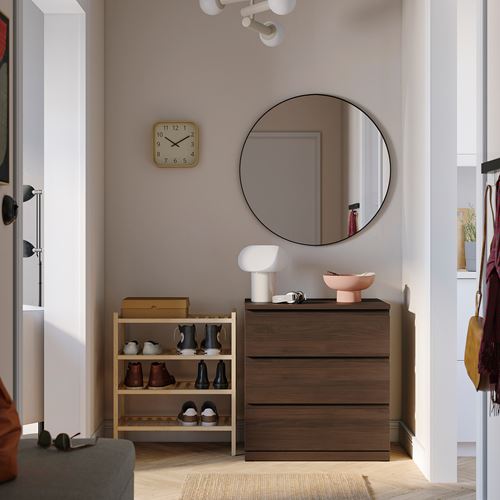 IKEA - STORKLINTA, chest of 3 drawers, oak effect-dark brown, 70x50x75 cm