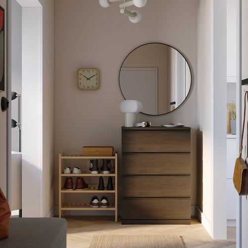 IKEA - STORKLINTA, chest of 4 drawers, oak effect-dark brown, 70x50x98 cm