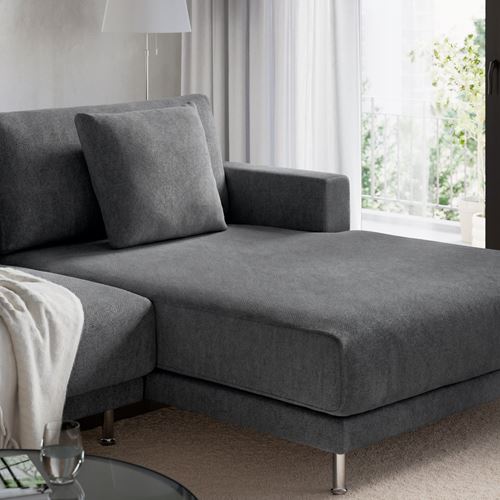 IKEA - UPPAKRA, 3-seat sofa with chaise longue, Johanneshov dark grey