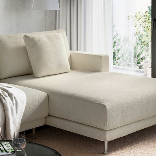 IKEA - UPPAKRA, 3-seat sofa with chaise longue, Axvall off-white