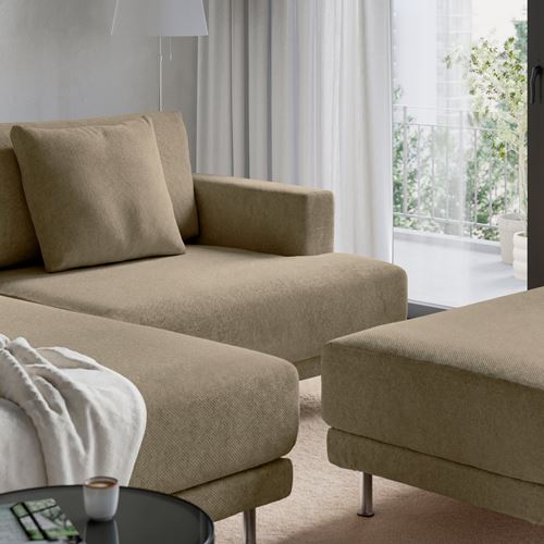 IKEA - UPPAKRA, 3-seat sofa with chaise longue, Johanneshov brown-beige