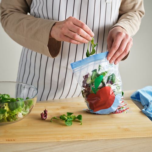 IKEA - ISTAD, resealable bag, blue/red, 1 l