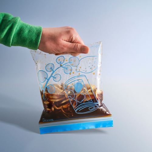 IKEA - ISTAD, kilitlenebilir buzdolabı poşeti, mavi-kırmızı, 1,0-2,0 lt