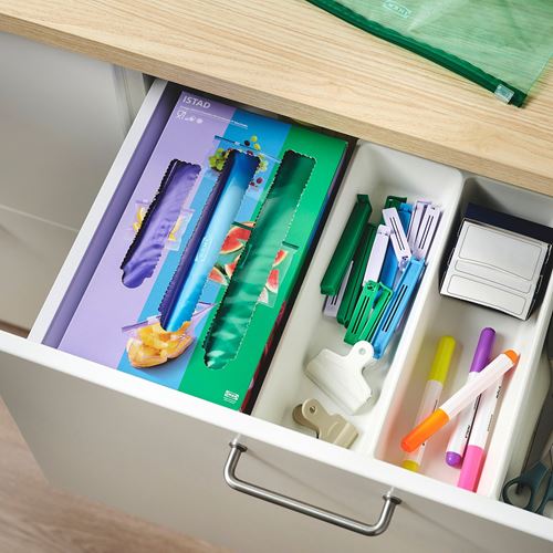 IKEA - ISTAD, kilitlenebilir buzdolabı poşeti, karışık renkler, 1-2-4 lt