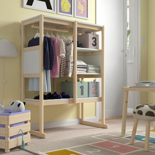 IKEA - FLISAT, storage-unit, pine/white, 88x38x117 cm
