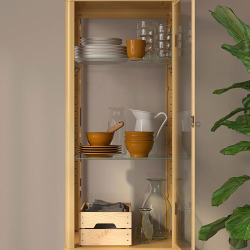 IKEA - FABRIKOR, glass cabinet, dark yellow, 57x150 cm