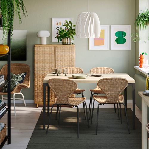 IKEA - SKALSTA, sandalye, rattan-siyah/gri