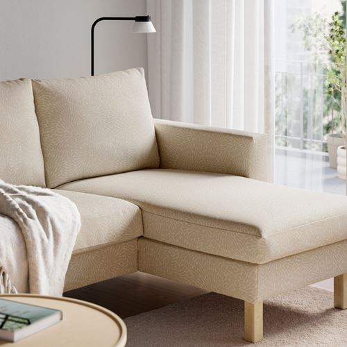 IKEA - SALTSJÖBADEN, 3-seat sofa with chaise longue, vittangi light beige-white