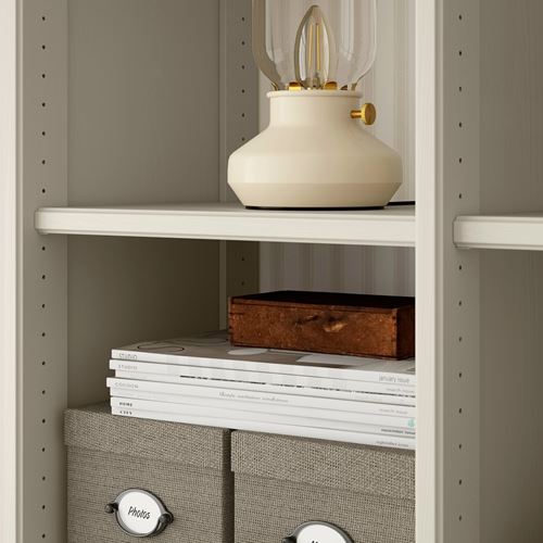 IKEA - GULDDRAGARE, storage combination with doors and shelves, beige, 162x37x216 cm
