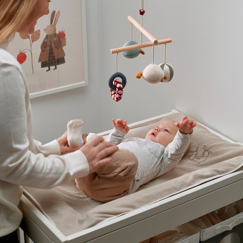 IKEA - SKOTSAM, bebek alt değiştirme pedi kılıfı, bej, 53x83 cm