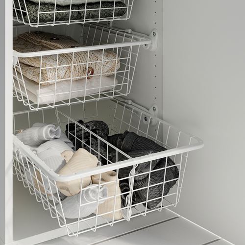 IKEA - ALTARLIDEN, metal basket with pull-out rail, white, 40x42 cm