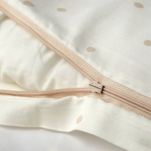 IKEA - LEN, quilt cover/pillowcase for cot, white-beige, 110x125/35x55 cm