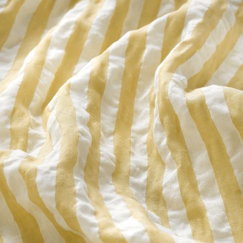 IKEA - LEN, quilt cover/pillowcase for cot, white/yellow, 110x125/35x55 cm