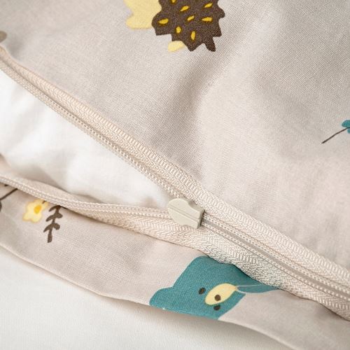 IKEA - LEN, quilt cover/pillowcase for cot, beige, 110x125/35x55 cm