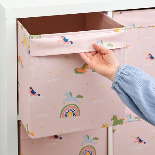 IKEA - REGNBROMS, box, pink-multicolor, 33x38x33 cm