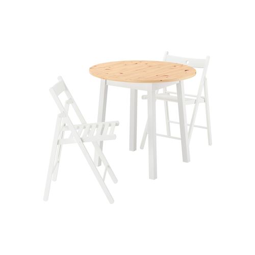IKEA - PINNTORP/FRÖSVI, kitchen table set, light brown-white, 2 chairs