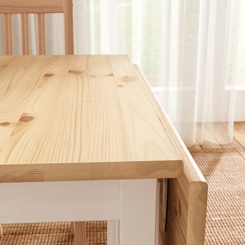 IKEA - PINNTORP, kitchen table set, light brown-white, 2 chairs