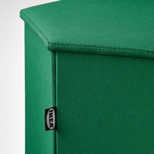 IKEA - KJUGE, pouffe with storage, vissle glossy dark green