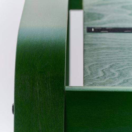 IKEA - POANG, footstool, dark green-kelinge beige