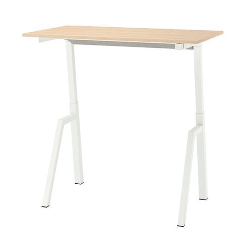 IKEA - TROTTEN, height adjustable desk, ash-white, 120x70 cm
