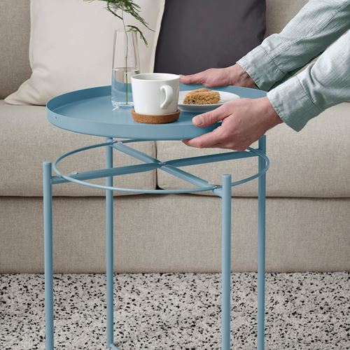 IKEA - GLADOM, tray table, light blue, 45x53 cm
