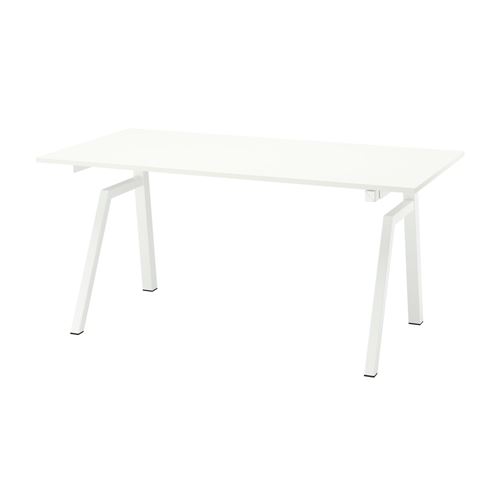 IKEA - TROTTEN, height adjustable desk, ash-white, 160x80 cm