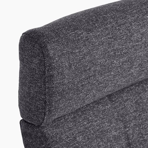 IKEA - POANG, rocking-chair and footstool, dark green-gunnared dark grey