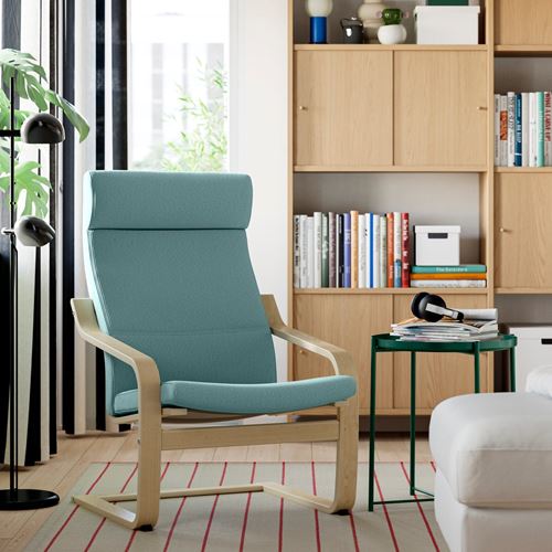 IKEA - POANG, rocking armchair, kelinge gray-blue-birch