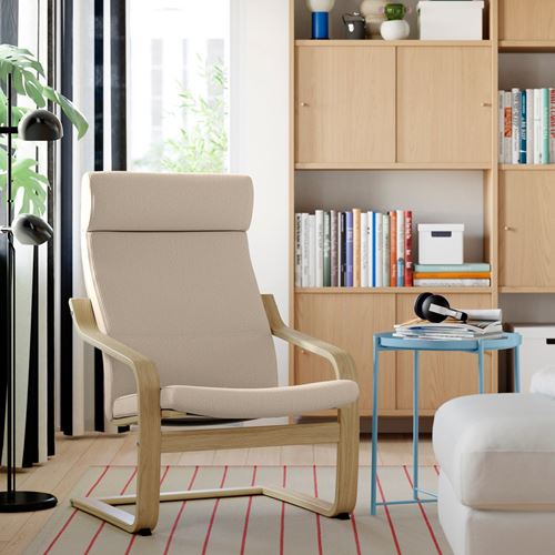 IKEA - POANG, rocking armchair, kelinge beige-birch