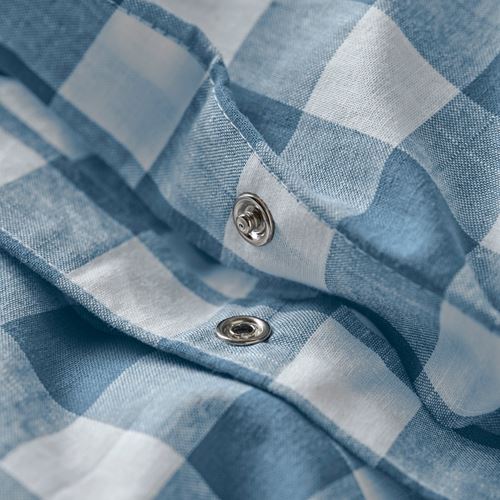 IKEA - EKTANDVINGE, single duvet cover sets, blue-check, 150x200/50x60 cm