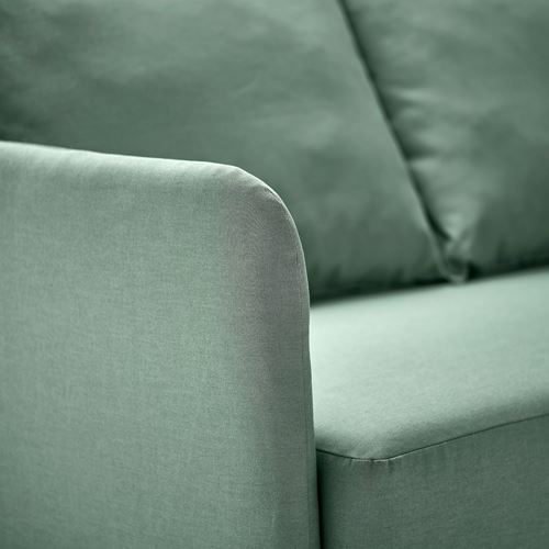 IKEA - LINDAKRA, 2-seat sofa-bed, vissle light gray-green