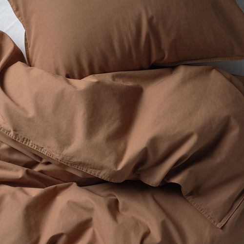 IKEA - ANGSLILJA, single duvet cover sets, light brown, 150x200/50x60 cm