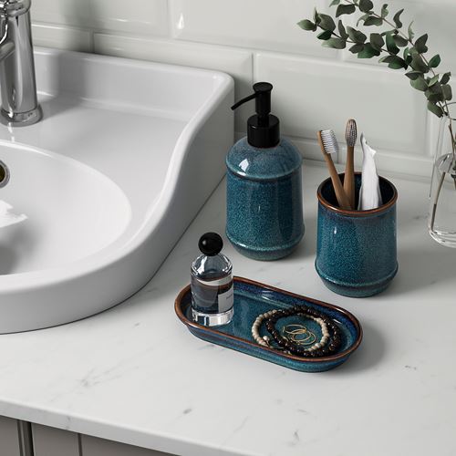 IKEA - TVALSJÖN, banyo seti, mavi