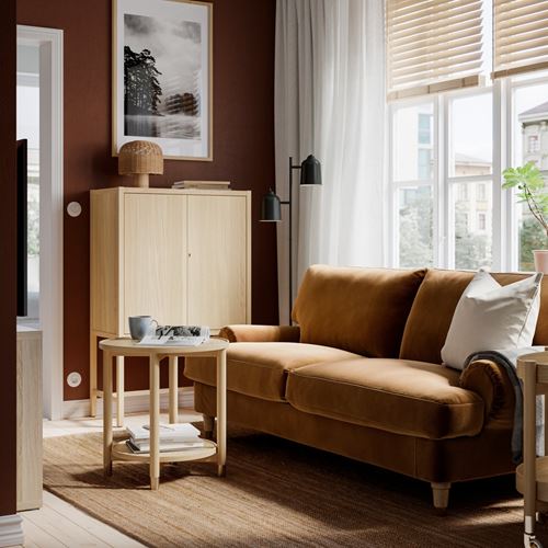 IKEA - VALNAS, 2-seat sofa, alhamn ochre-brown
