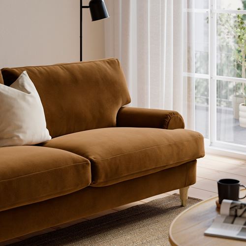 IKEA - VALNAS, 2-seat sofa, alhamn ochre-brown