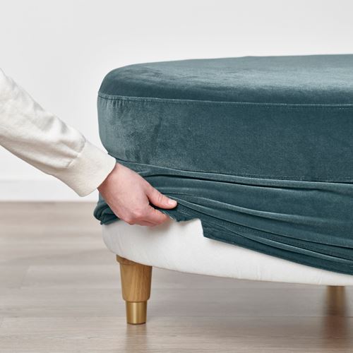 IKEA - VALNAS, pouffe, alhamn dark grey-blue