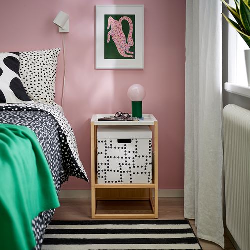 IKEA - FJADERHARV, box with lid, white/black, 32x35x31 cm