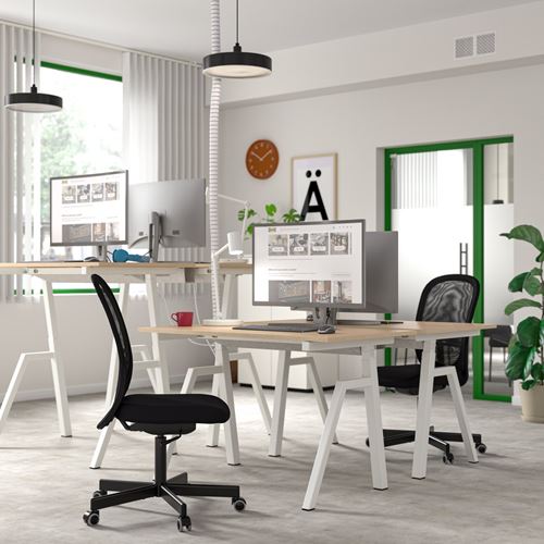 IKEA - TROTTEN, height adjustable desk, ash-white, 120x70 cm