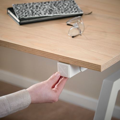 IKEA - TROTTEN, height adjustable desk, ash-white, 120x70 cm