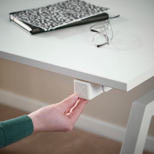 IKEA - TROTTEN, height adjustable desk, ash-white, 120x70 cm