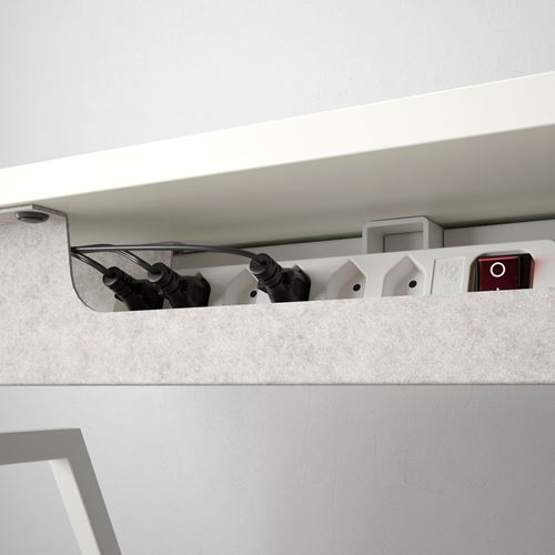 IKEA - TROTTEN, height adjustable desk, ash-white, 160x80 cm