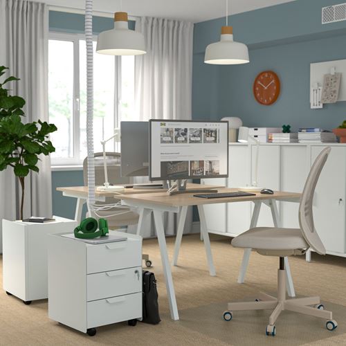 IKEA - TROTTEN, desk, ash-white, 120x70 cm