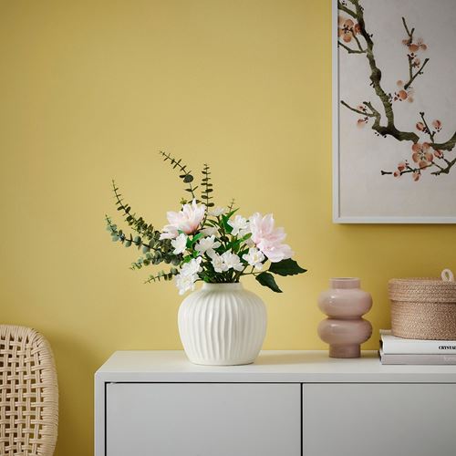 IKEA - SMYCKA, artificial flower, white, 21 cm