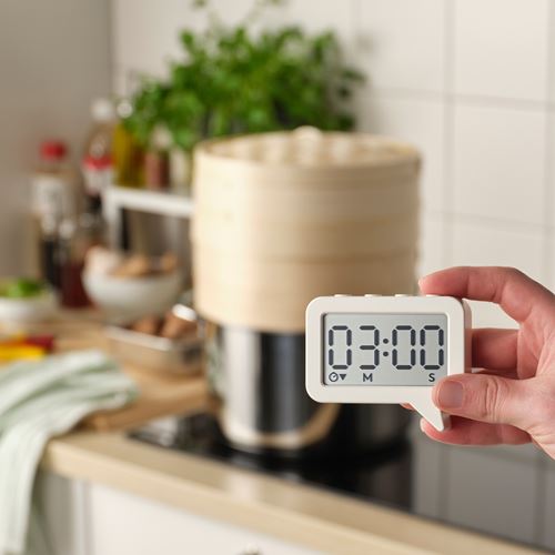 IKEA - LJUNGPIPARE, functional clock, white, 8x7 cm