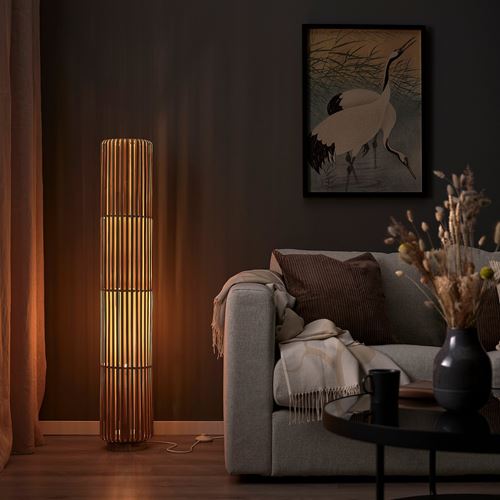 IKEA - VARPTROSS, floor lamp, bamboo, 118 cm