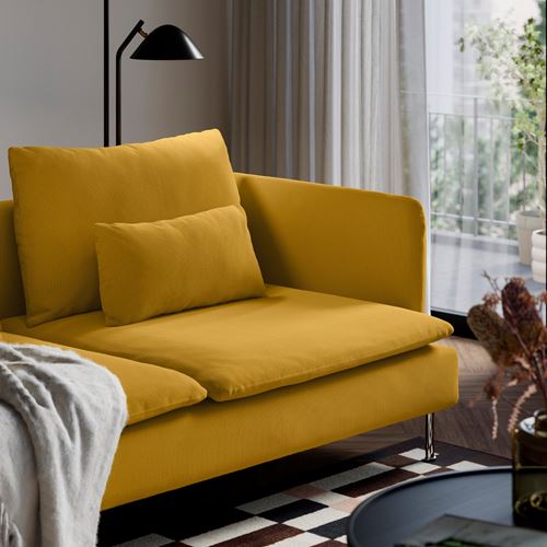 IKEA - SÖDERHAMN, 3'lü kanepe, kelinge koyu sarı