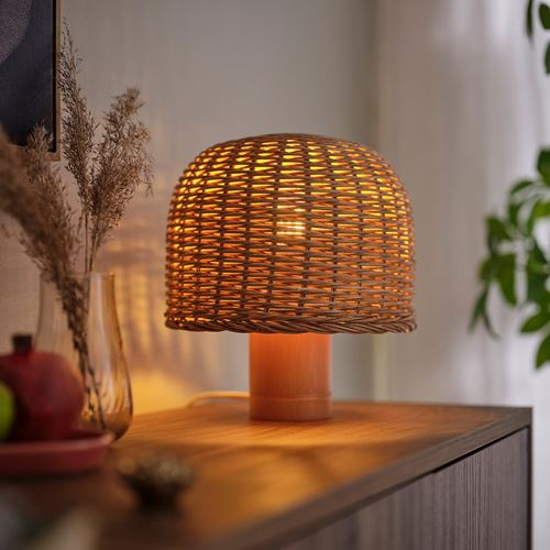IKEA - VATERBOM, masa lambası, bambu, 27 cm