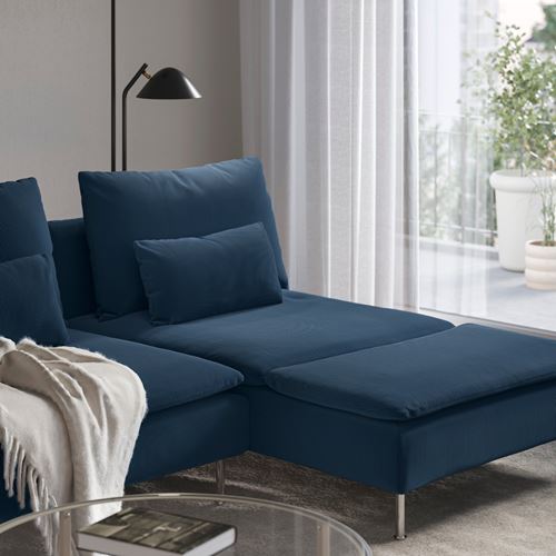 IKEA - SÖDERHAMN, uzanma koltuğu, kelinge koyu mavi